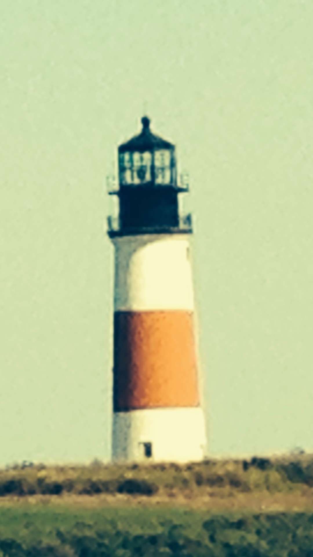 White and Red striped lighthouse